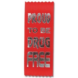 2"x5" Stock Drug Free "Proud to be Drug Free" Ribbon