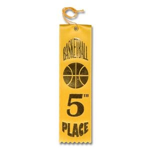 2"x8" 5th Place Stock Basketball Carded Event Ribbon