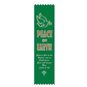 2"x8" Stock Prayer Ribbon "Peace On Earth" Bookmark