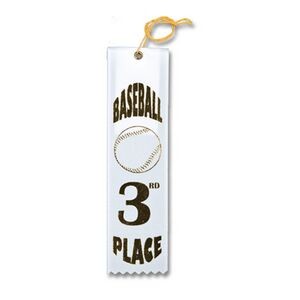 2"x8" 3rd Place Stock Baseball Carded Event Ribbon