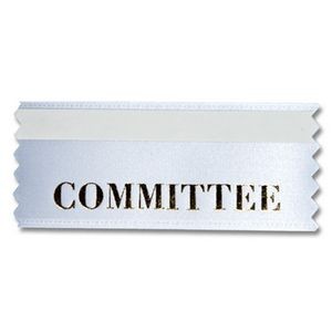 1-5/8"x4" Horizontal Stock Title Ribbon W/ Tape (Committee)