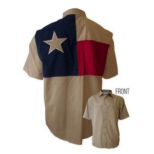 Kids Texas Flag Pescador Polyester Short Sleeve Fishing Shirt