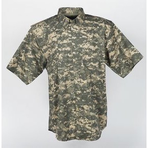 Men's 100% Brushed Cotton Digital Twill Short Sleeve Shirt