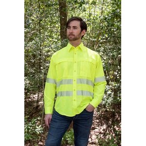High Visibility Yellow Safety Long Sleeve Work Shirt