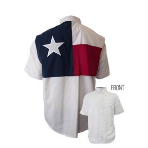 Texas Flag Pescador Polyester Short Sleeve Fishing Shirt