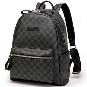 Leather Check Backpack