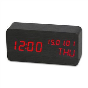 3 Sets Of Alarms Modern Electronic LED Digital Wooden Alarm