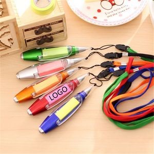 Multi-function hanging rope color note paper lamp pen