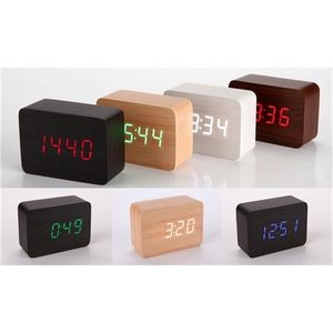 Mini Rectangle Wood Digital Alarm Clock