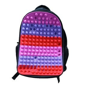 Rainbow Multicolor Pop School Backpack with Adjustable Shoulder Strap