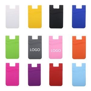 Double Layer Silicone Cell Phone Wallet Card Holder