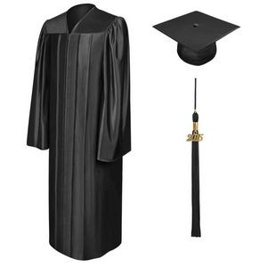 Shiny Finish College Graduation Cap Gown & Tassel Set