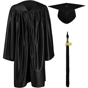 Kids Shiny Graduation Gown Cap Set