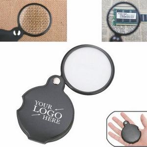 5x Folding Magnifying Glass with Rotatable Leather Pouch