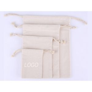Reusable Cotton Drawstring Muslin Bag 15.75" X 11.8"