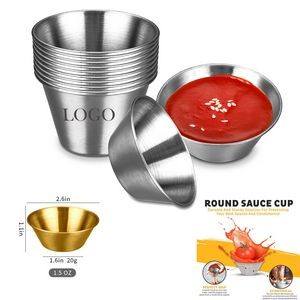 1.5 Oz Stainless Steel Condiment Sauce Cups
