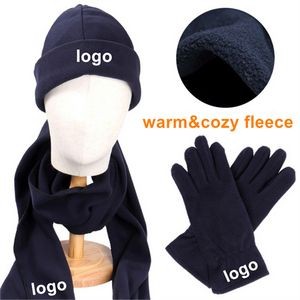 Warmer Fleece Beanie&Gloves Set