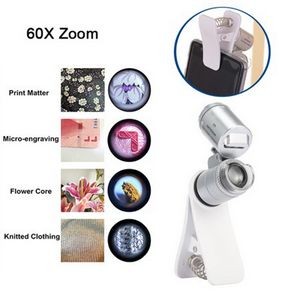 60X Zoom LED Microscope Magnifier with Clip