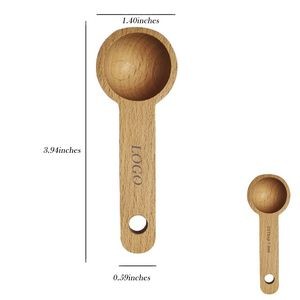 Wooden Coffee Bean Spoon in Beech 7.5ml (Round Base)