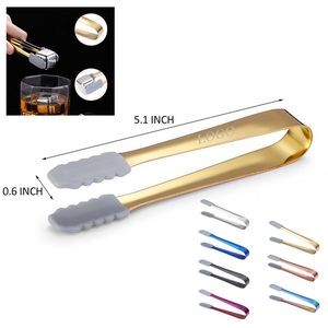Anti Slip Silicone 304 Stainless Steel Cube Sugar Ice Tongs Food tongs
