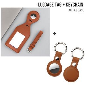 Luggage Tag + KEYCHAIN w/ Air tag Holder KIT