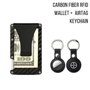 CARBON FIBER RFID Wallet + AIRTAG KEYCHAIN GIFT SET