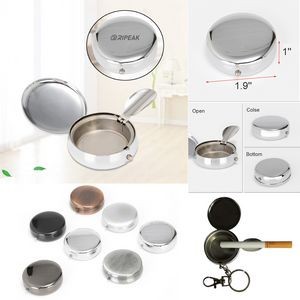 Round-shaped Portable Keychain Column Ash Tray with Key Ring
