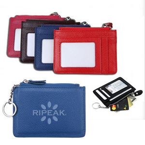 PU Leather RFID Credit Card Holder With Clear Window For ID Card