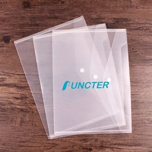 Clear Document Folders Transparent Filing Envelopes Poly Envelope with Snap Button (Frosting)