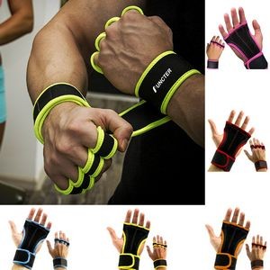 Ventilated Gym Gloves Micro Workout Gloves with Wrist Wraps Half Finger