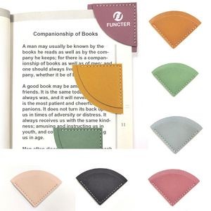 PU Leather Fan Shape Bookmark Page Corner for Book Lover Gifts