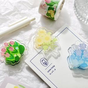 Flower Shaped Acrylic Paper Album Memo Clip Bag Binder Sealing Clip Food Bag Clamp-Two Sides Imprint