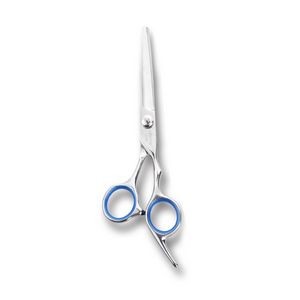 6'' Stainless Steel Flat Scissors Hair Hairdressing w/Finger Rest(Blue & Pink)