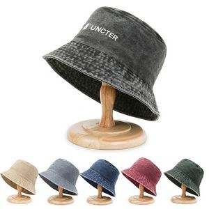 Unisex Bucket Hat Washed Jean Denim Bucket Cap