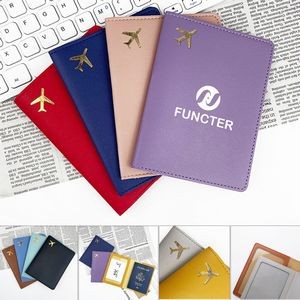 PU Passport Holder Passport Cover for Business Trip Travel Wallet