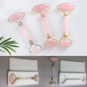 Pink Jade Roller For Face w/Foam Packing