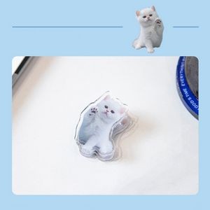 Cute Cat Shaped Acrylic Album Memo Clip Bag Binder Sealing Clip Food Bag Clamp-Two Sides Imprint