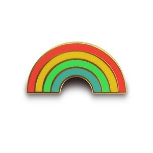Custom Rainbow Shaped Cute Enamel Lapel Pins Brooch Pin Badge W/Butterfly Clutch Tie Tack