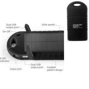 10000 mAh Rounded Solar Dual Port Water Resistant Power Bank