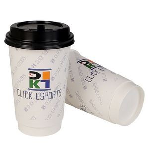Disposable Paper 16 OZ Coffee Cup with Lid