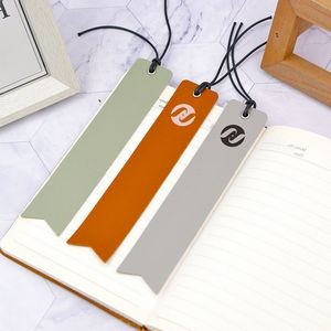 PU Leather Bookmark Classic Stitched Bookmark Page Markers Reading Gifts W/ Wax Rope