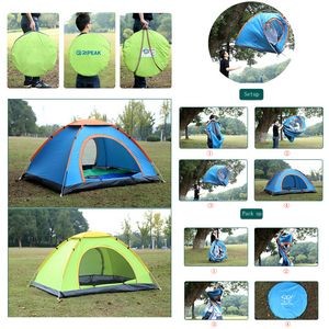 Automatic Dome Tent Portable Cabana Beach Tent W/Double Doors Fits 2 People(Carry Bag Included)