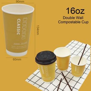 16 Ounce Double Wall Compostable Paper Cup