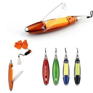Multi-Function Capacitive Pen with LED Flashlight Writing Pens Hanging rope note paper