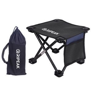 Portable Oxford Folding Stool Camping Outdoor Chairs W/Side Pocket & Carrying Bag