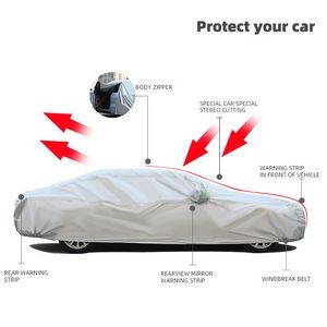 DuPont Oxford Size #3S Silver Weatherproof Car Cover