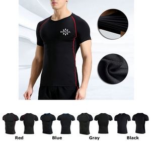 Men's Dry Fit Compression Gym Wear Running Sport T-shirt Running Vest Athletic Shirt