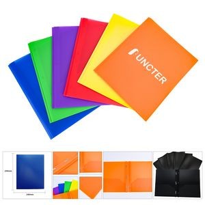 Basics Plastic 3 Hole Punch Folders with 2 Pockets
