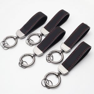 Car and Home Keychain Black Leather Key Chain and Metal Key Rings for Men Women