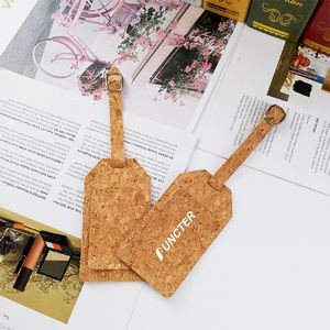 Cork Luggage Tag with Full Back Privacy Cover